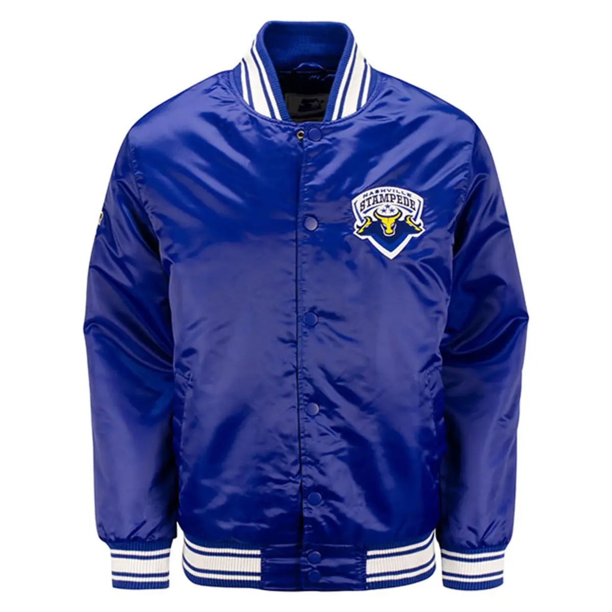 Nashville Stampede Satin Starter Jacket - Blue 1