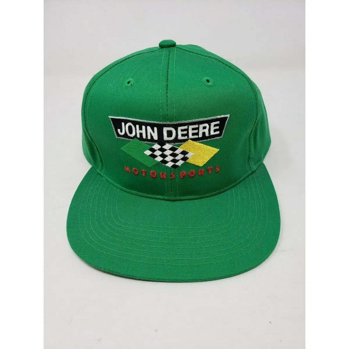 Vintage John Deere Motorsports Adjustable Snapback Cap Chad Little 90S Hat Rare 1