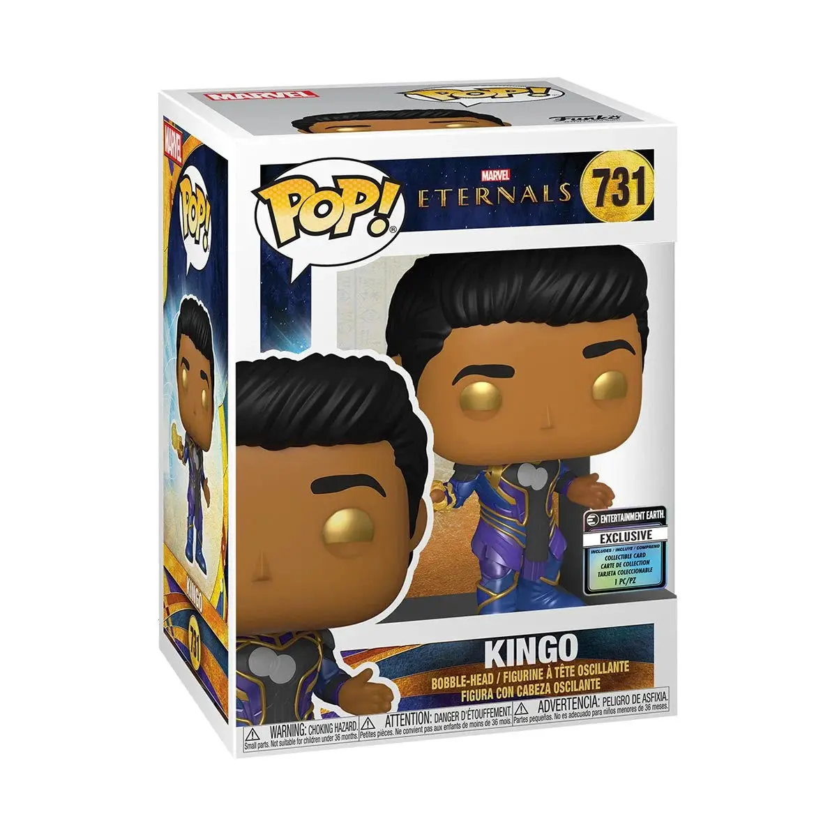 Funko Pop! Marvel #731 - The Eternals - Kingo (Entertainment Earth Exclusive) Vinyl Figure With Collectible Card 1