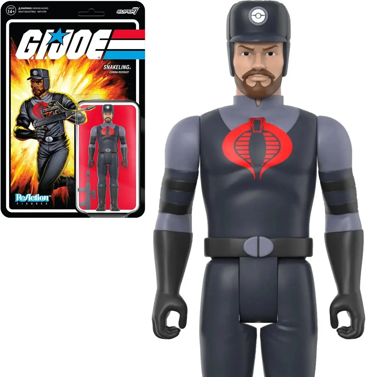 Super7 Reaction Figures - G.I. Joe - Snakeling Cobra Recruit (Beard - Tan) Action Figure (82003) Last One! 1