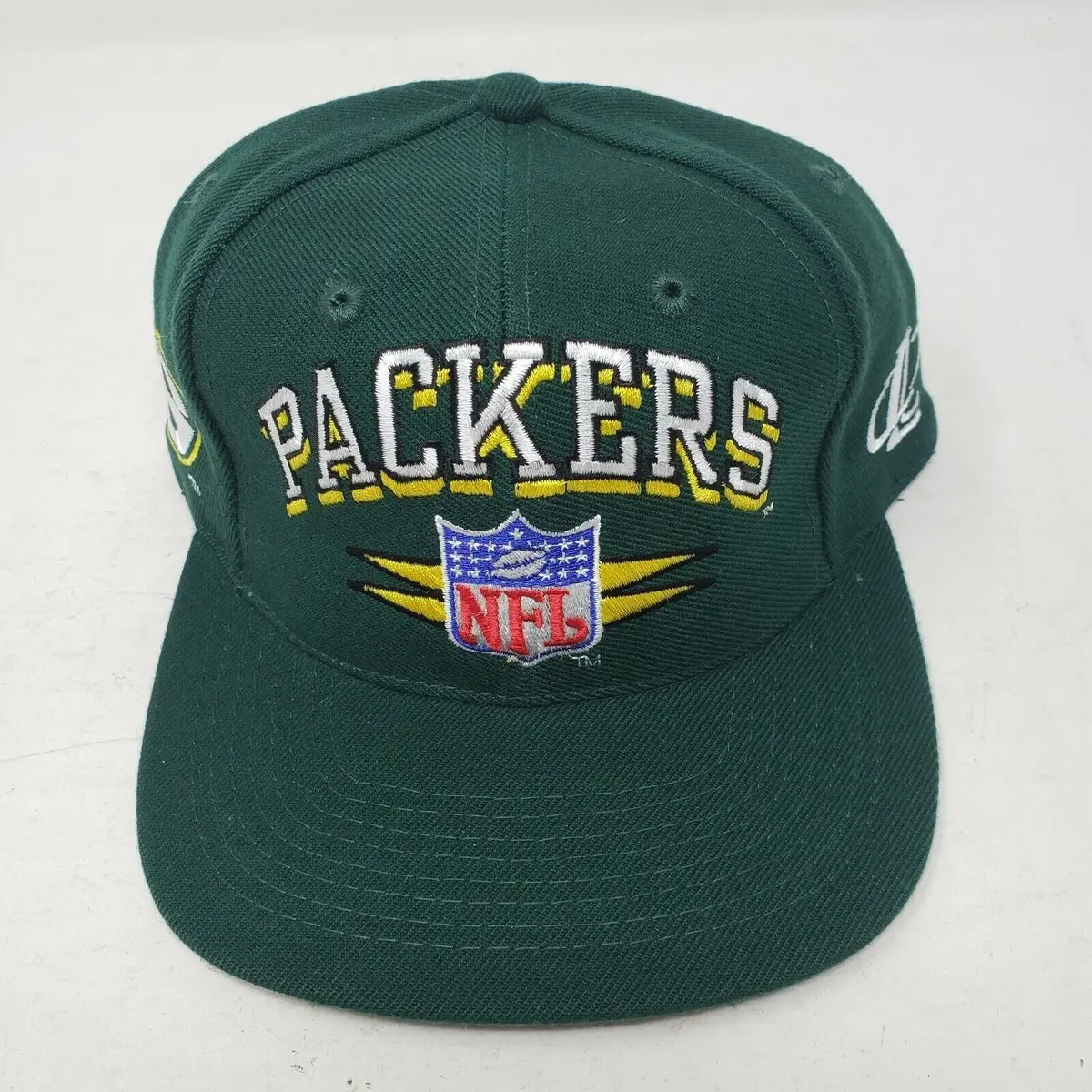 Vintage 90S Green Bay Packers Nfl Logo Athletic Wool Snapback Hat Cap Pro Line 1
