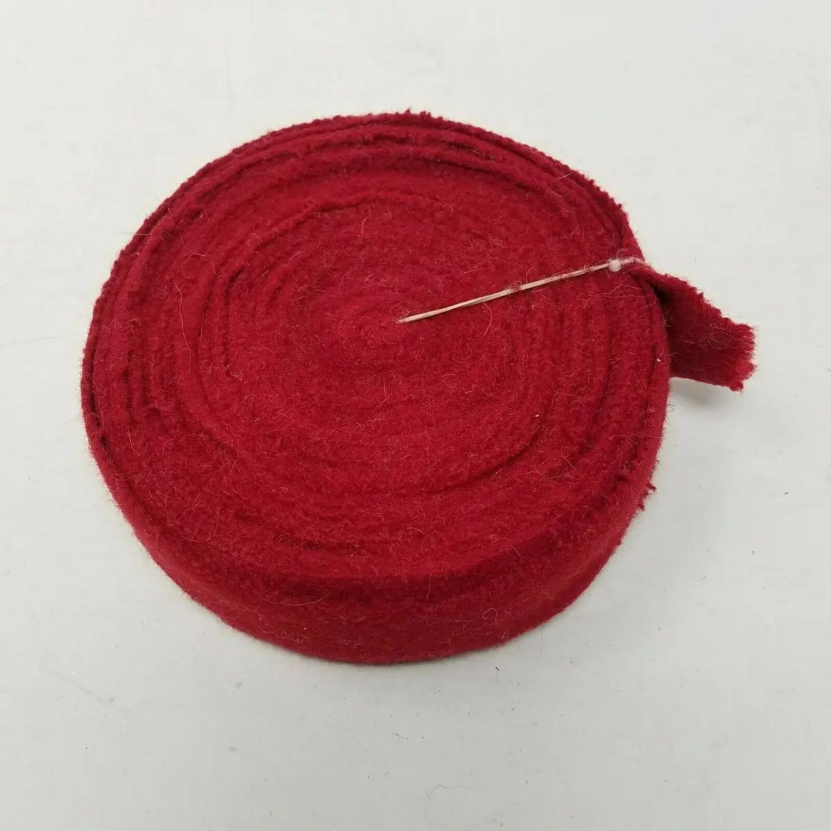 Rug Braiding Brick Red Roving Soft Wool Cashmere Strips Fabric Ribbon Binding 1