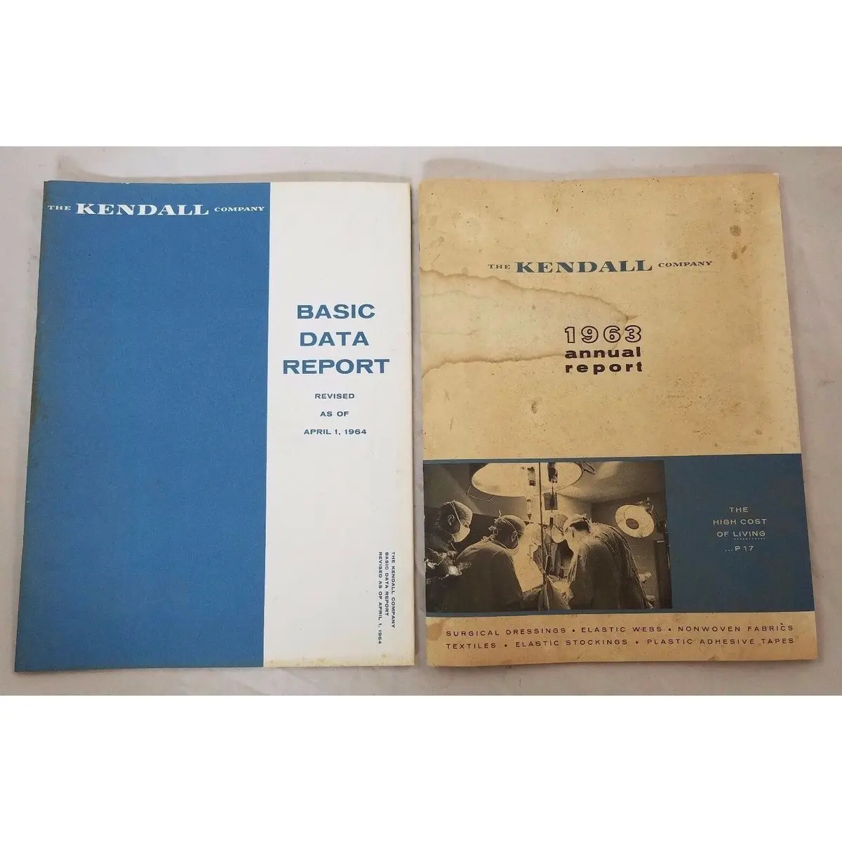 Lot 2 1963 1964 The Kendall Company Annual Report + Basic Data Report Financials 1