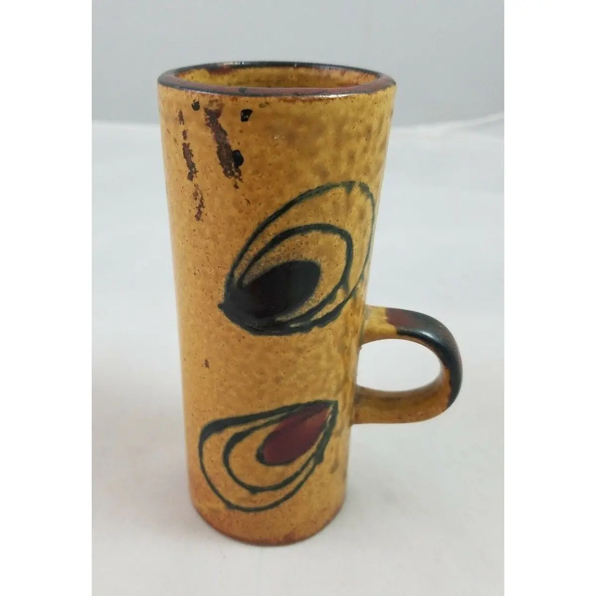 Vintage Caffe D'vita Tall Pottery Espresso Demitasse Cordial Mug Skinny Cup 1974 1