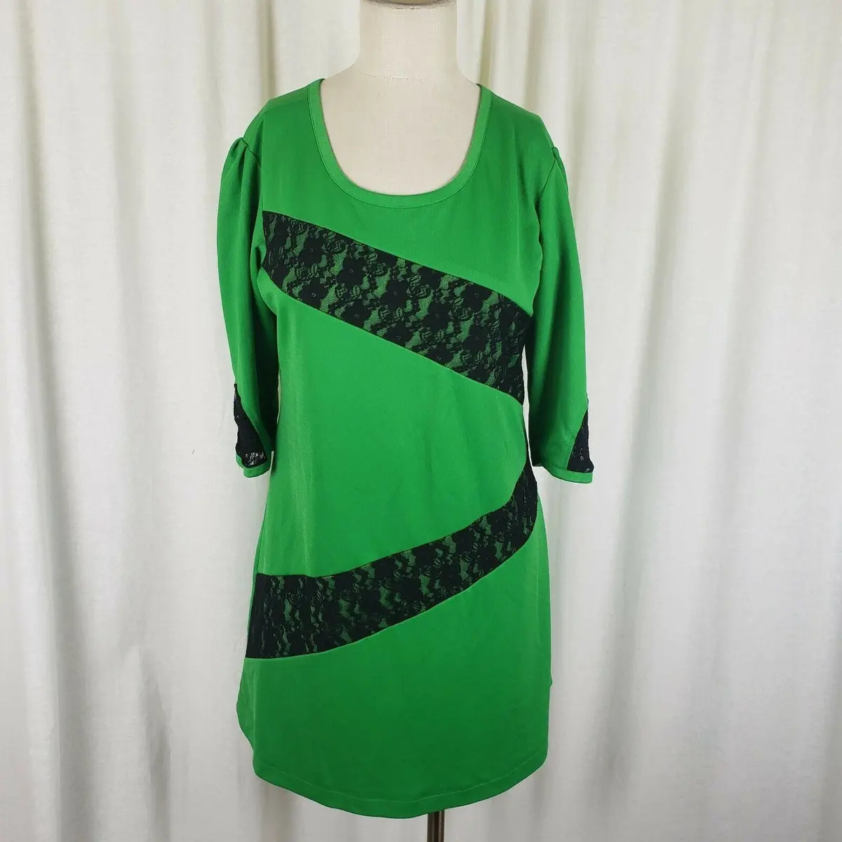 Mod Vintage 60S Twiggy Space Age Fit & Flare Twirl Mini Dress Zigzag Womens M L 1