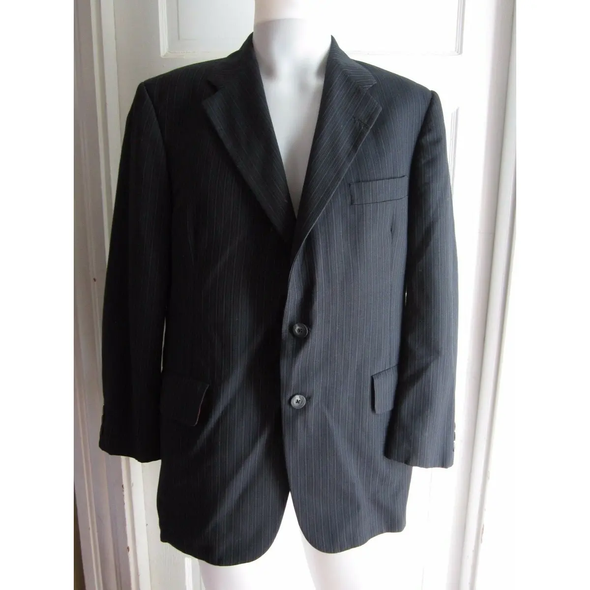 Christian Dior Hart Schaffner & Marx Pinstriped Wool Sport Coat Jacket Blazer L 1