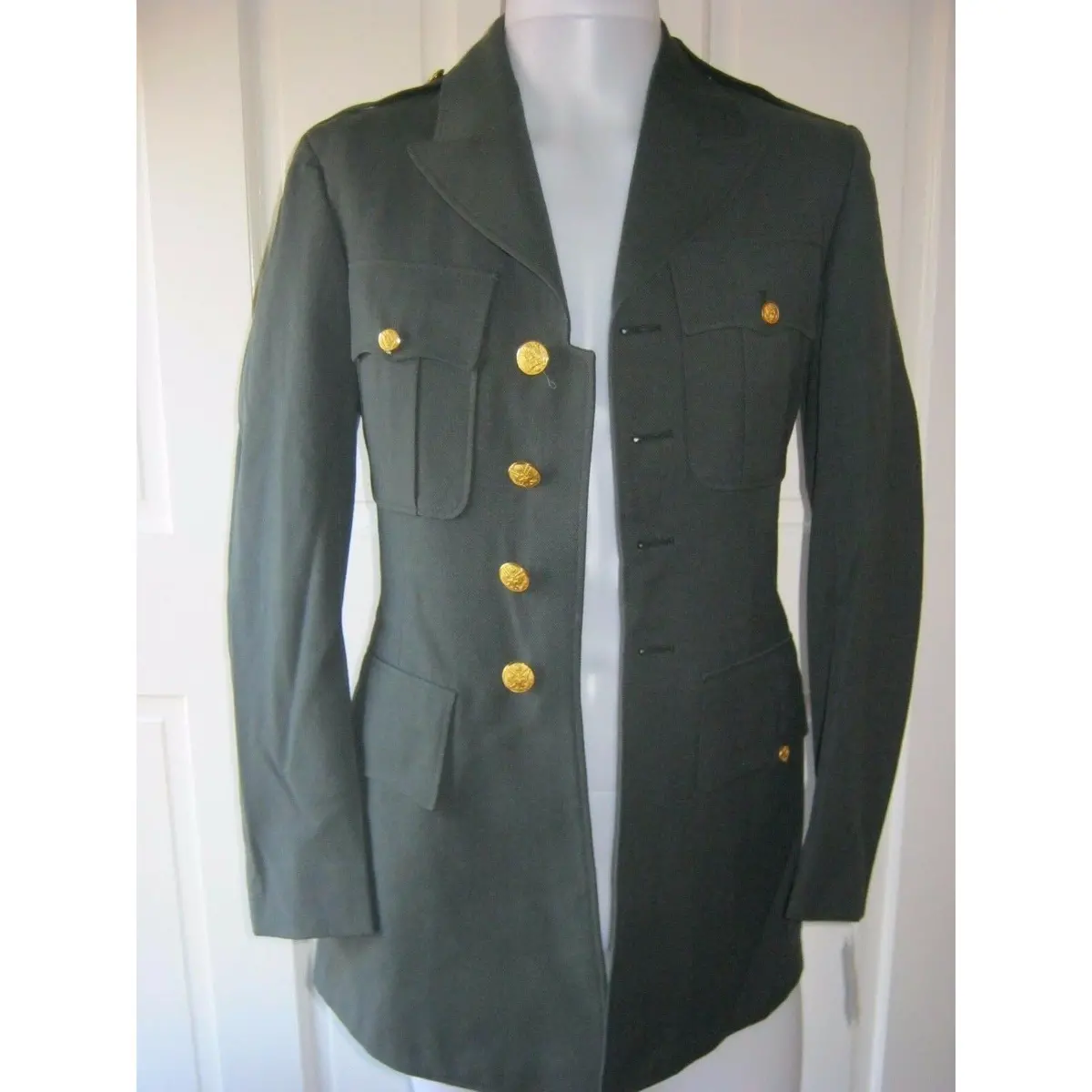 Authentic Us Military Army Uniform Long Jacket Blazer Sportcoat Mens 34L Cosplay 1