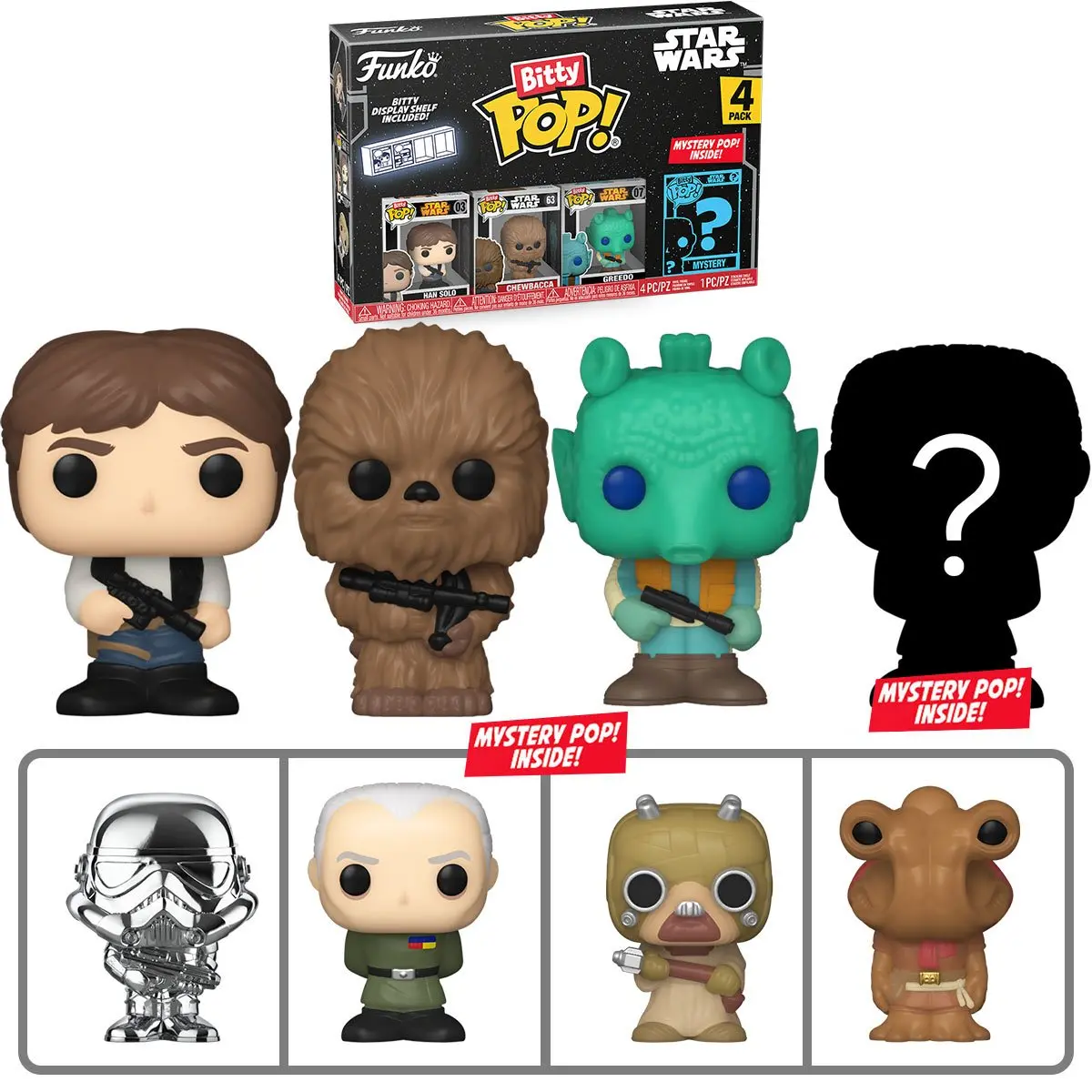 Funko Bitty Pop! Star Wars (Han Solo) 4-Pack Vinyl Figures (71513) Low Stock 1