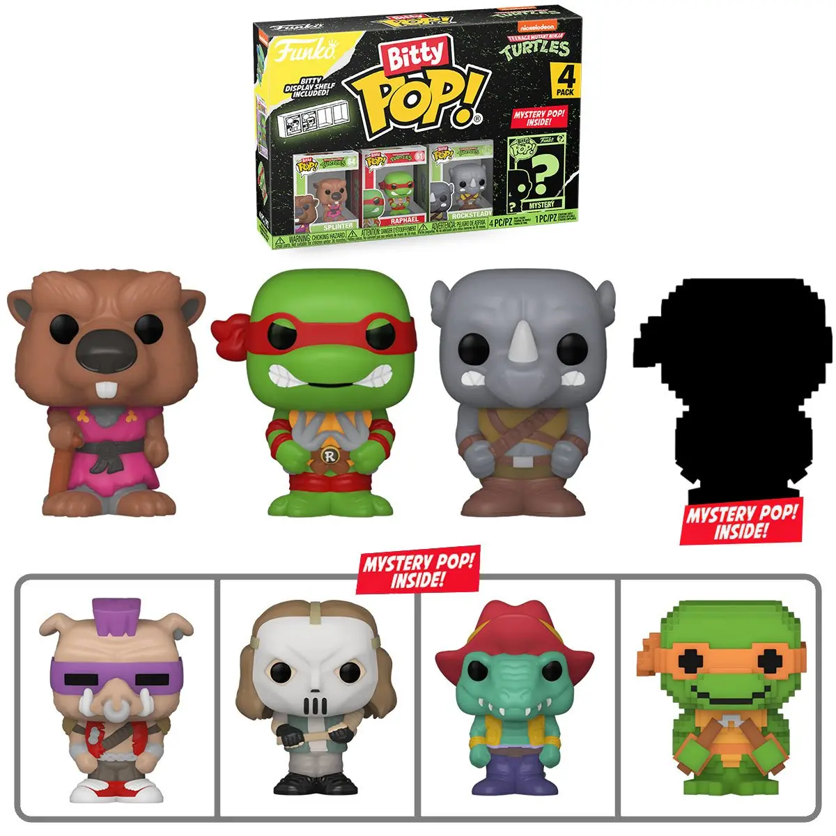 Funko Bitty Pop! Teenage Mutant Ninja Turtles (Splinter) 4-Pack Vinyl Figures (71509) Low Stock 1