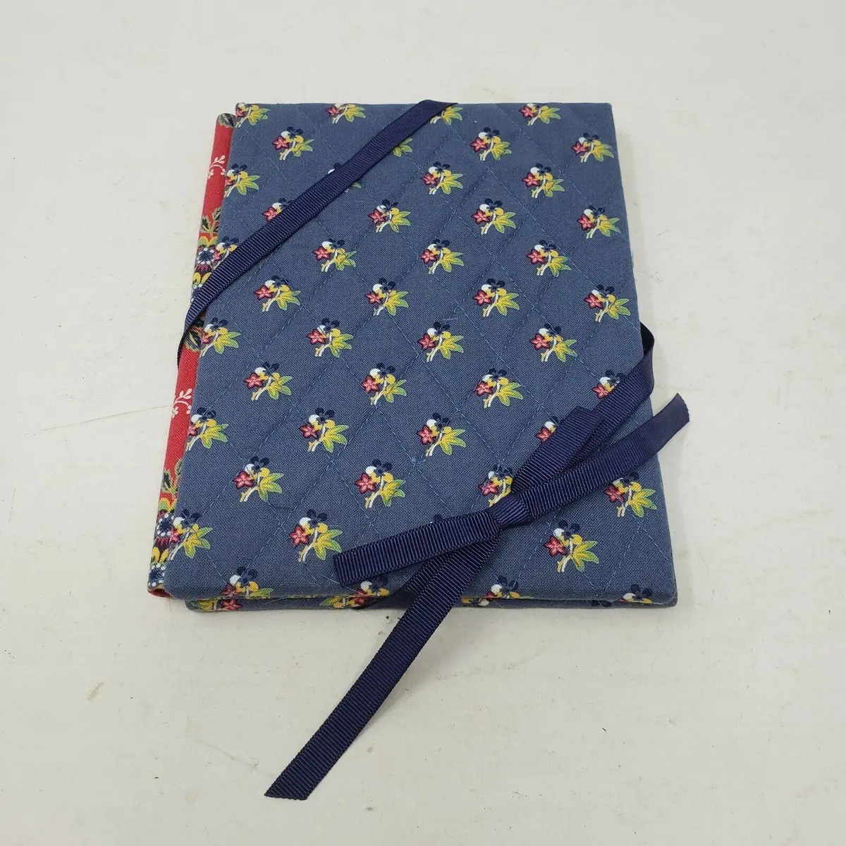 Vera Bradley Double Photo Quilted Fabric Bifold Picture Frame Emily Blue Retired 1