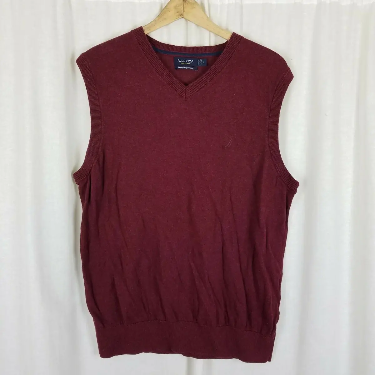 Nautica Luxury Performance Vneck Pullover Knit Sweater Vest Mens L Sleeveless 1