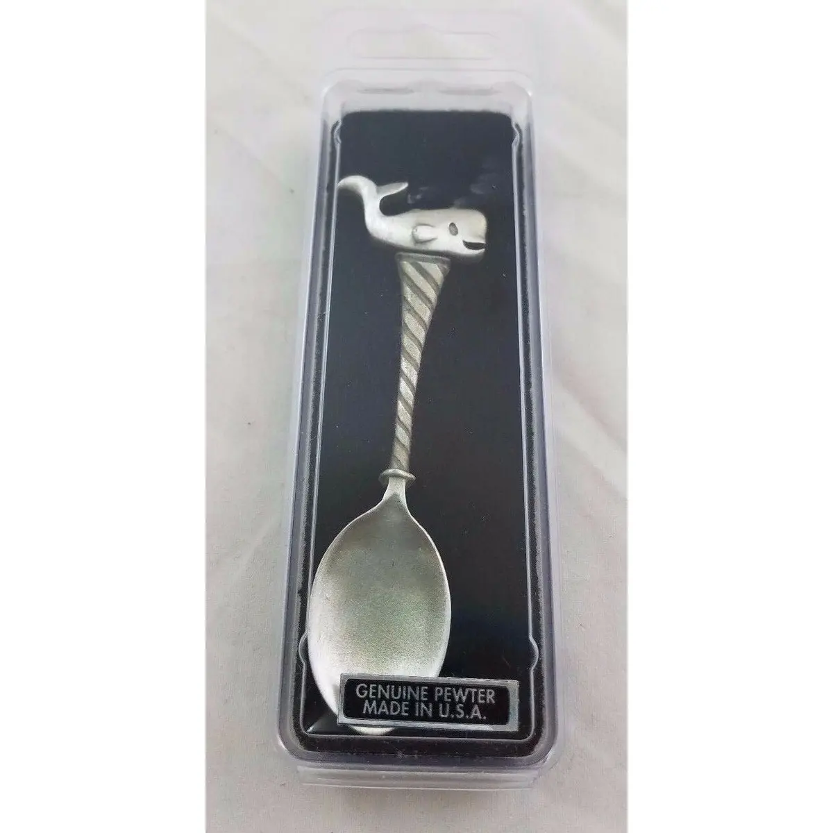 Miniature Decorative Souvenir Pewter Spoons Humpback Whale New England Silver 1