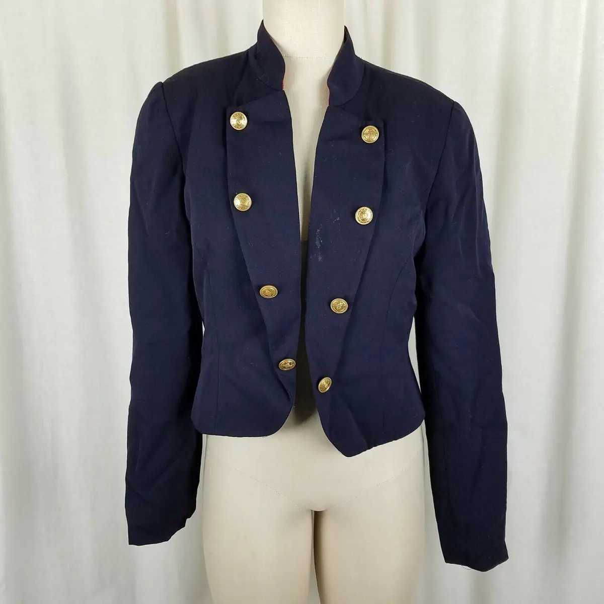 Bicci Florine Wachter Cropped Military Marching Band Jacket Blazer Womens 10 Usa 1