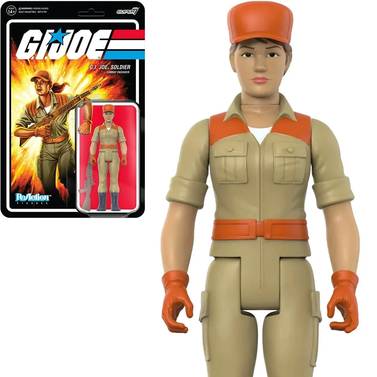 Super7 Reaction Figures - G.I. Joe Soldier Combat Engineer (Ponytail - Tan) Action Figure (82016) Low Stock 1