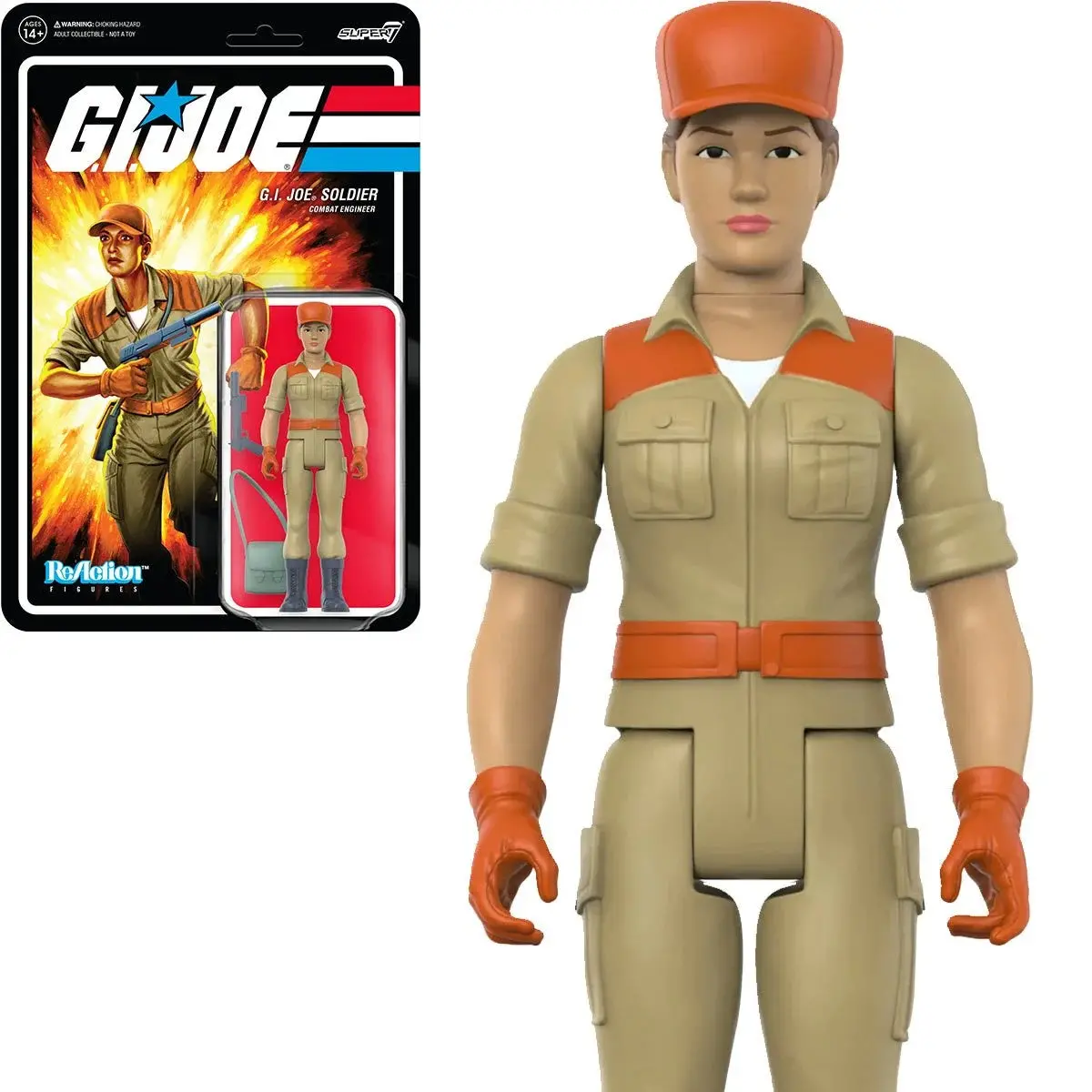 Super7 Reaction Figures - G.I. Joe Soldier Combat Engineer (Short Hair - Tan) Action Figure (82006) Low Stock 1