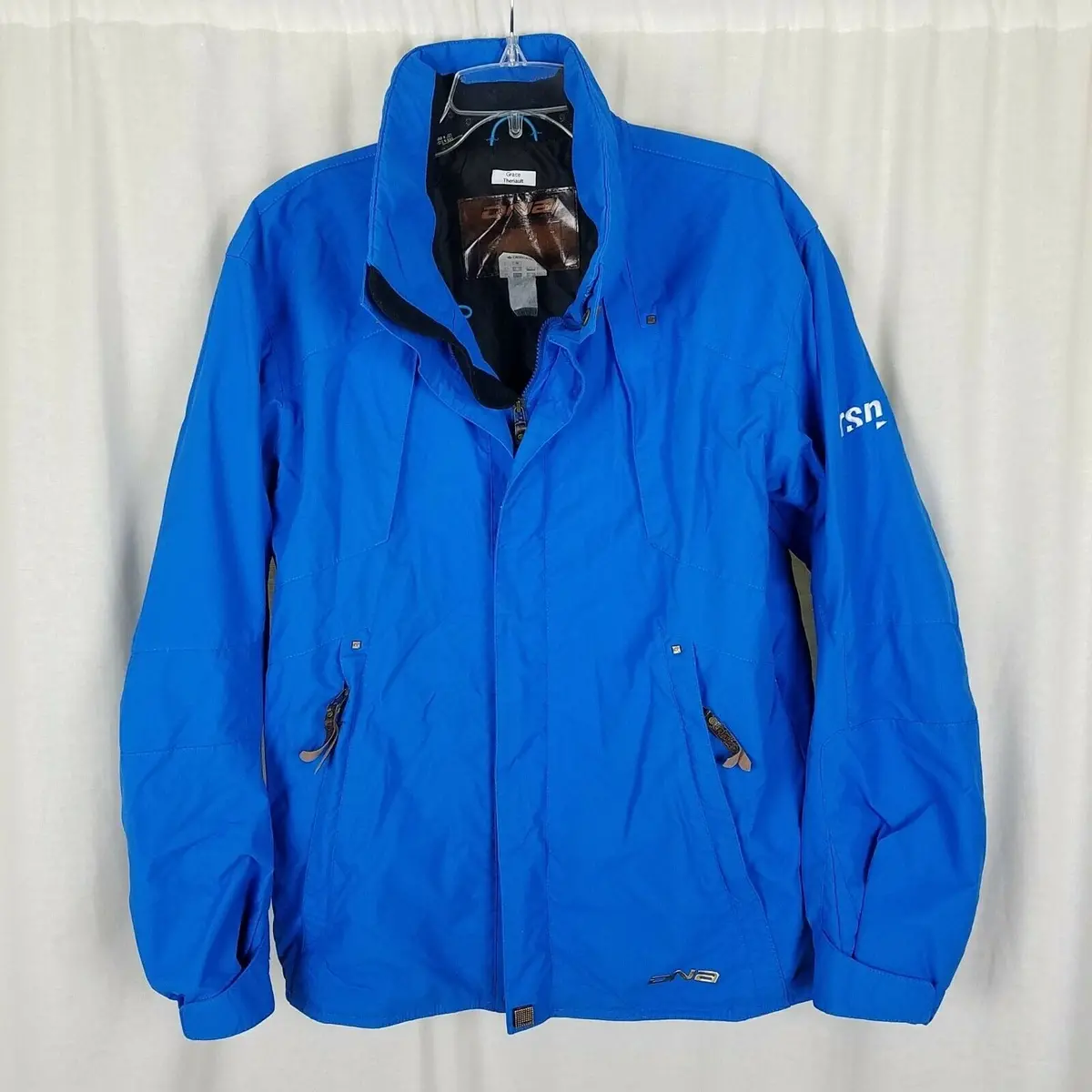 Descente Dna Rsn Bright Cobalt Blue Nylon Winter Ski Parka Jacket Mens M Vintage 1