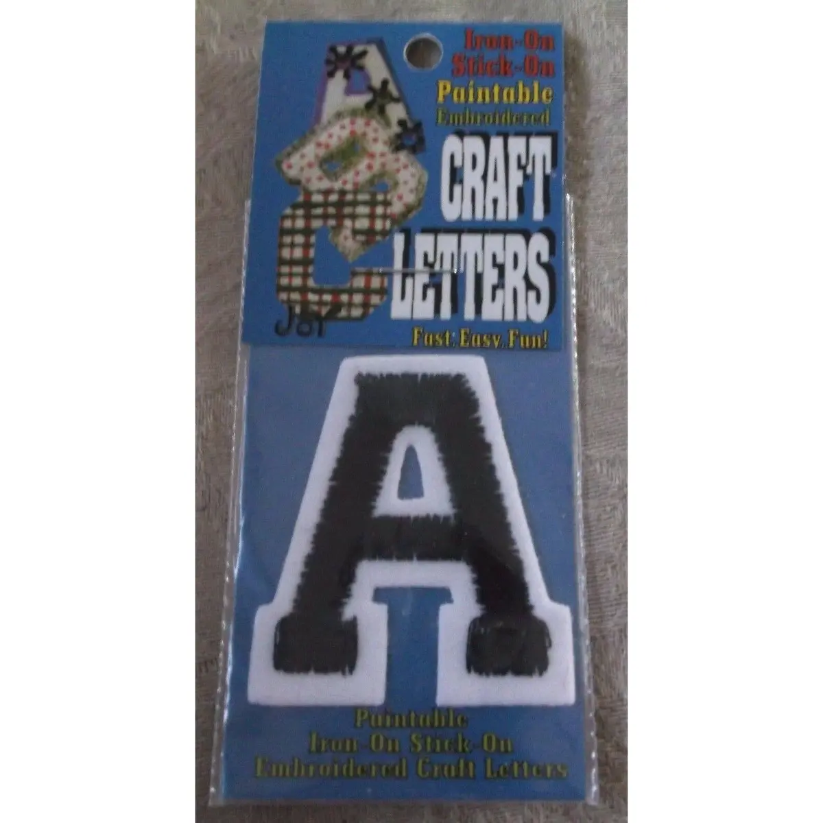Letter A Iron Stick On Paintable Embroidered Craft Letters Joy S.A. Usa 2" Tall 1