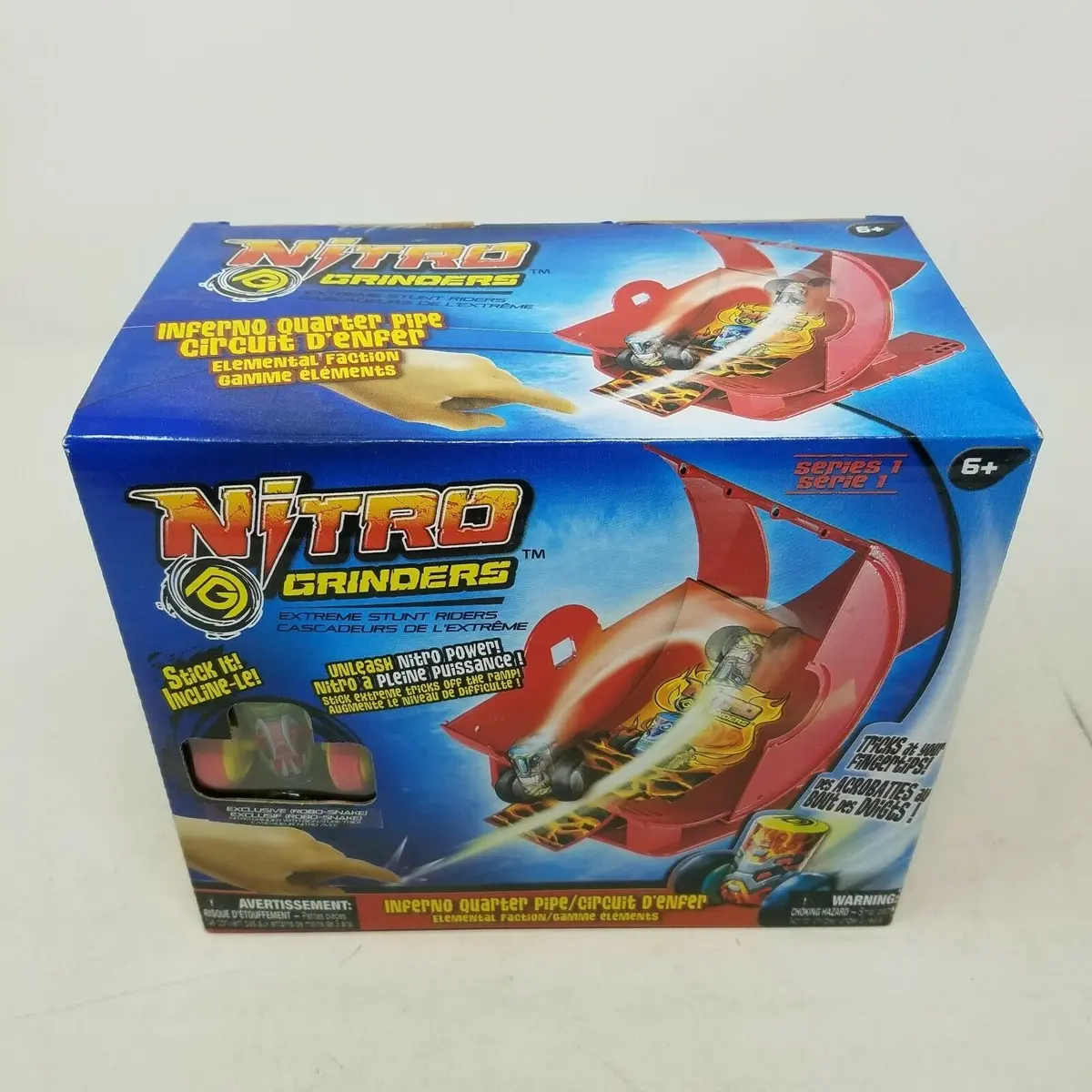 Nitro Grinders Extreme Stunt Riders Inferno Quarter Pipe Series 1 Elementals Red 1