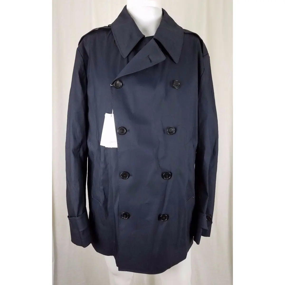 Ralph Lauren Purple Label $2495 Double Breasted Peacoat Rain Trench Coat Mens Xl 1