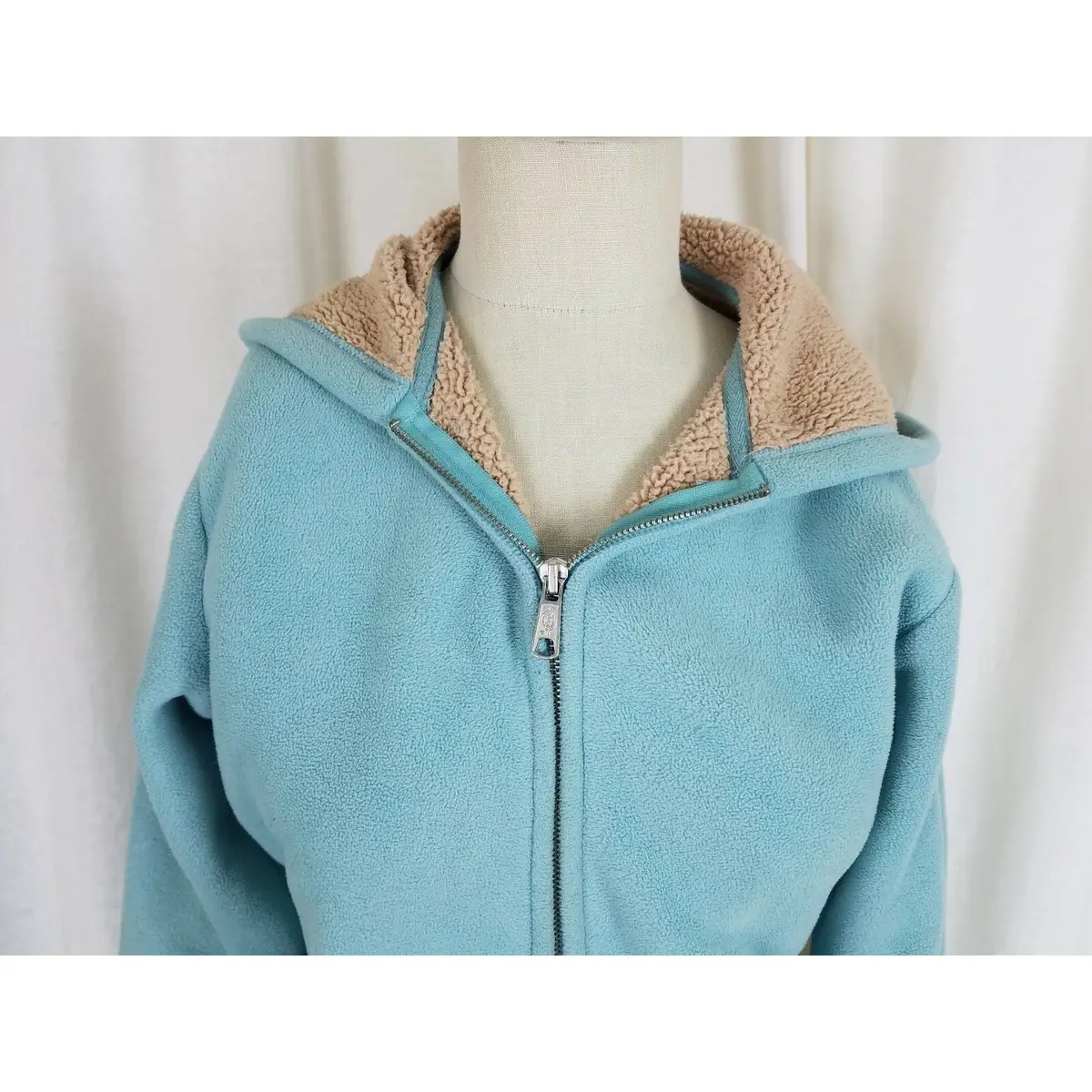 Dickies Work Hooded Berber Fleece Lined Sweatshirt Jacket Hoodie Womens S Blue 2