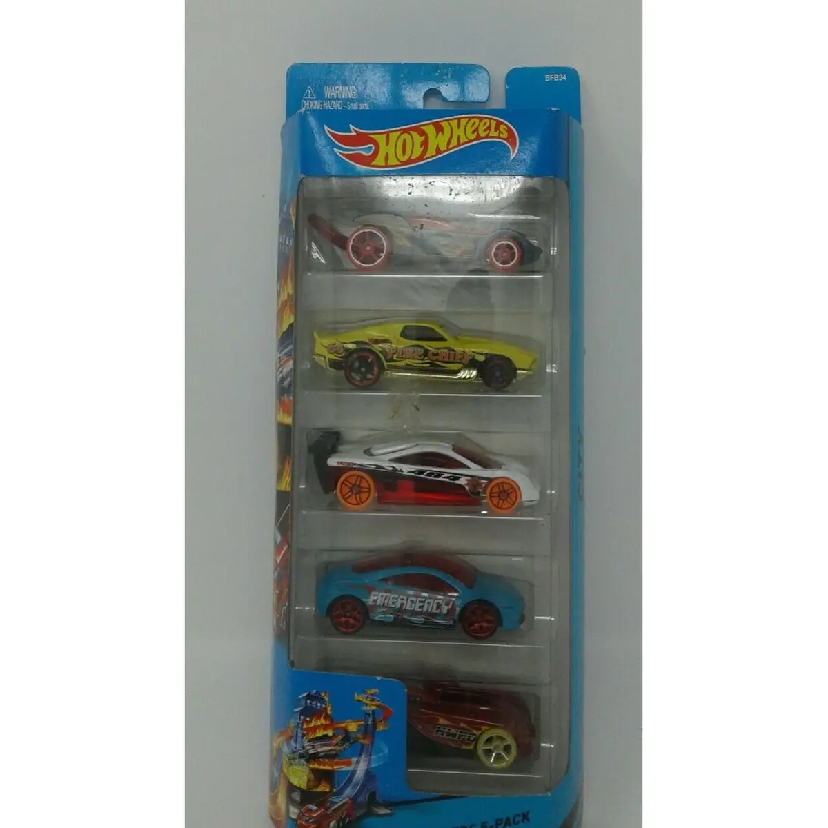 Hot Wheels 2014 City Flame Fighters 5 Pack Bfb34 Diecast Metal Cars 1:64 Set Nip 1