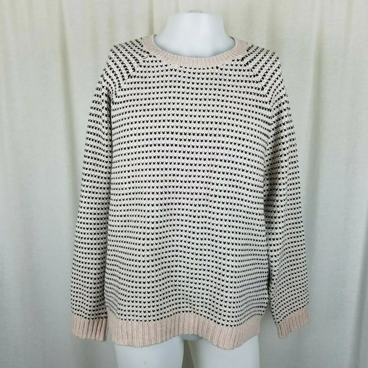 Banana Republic Knit Wool Blend Birdseye Crewneck Sweater Pullover Mens Xl Tan 1