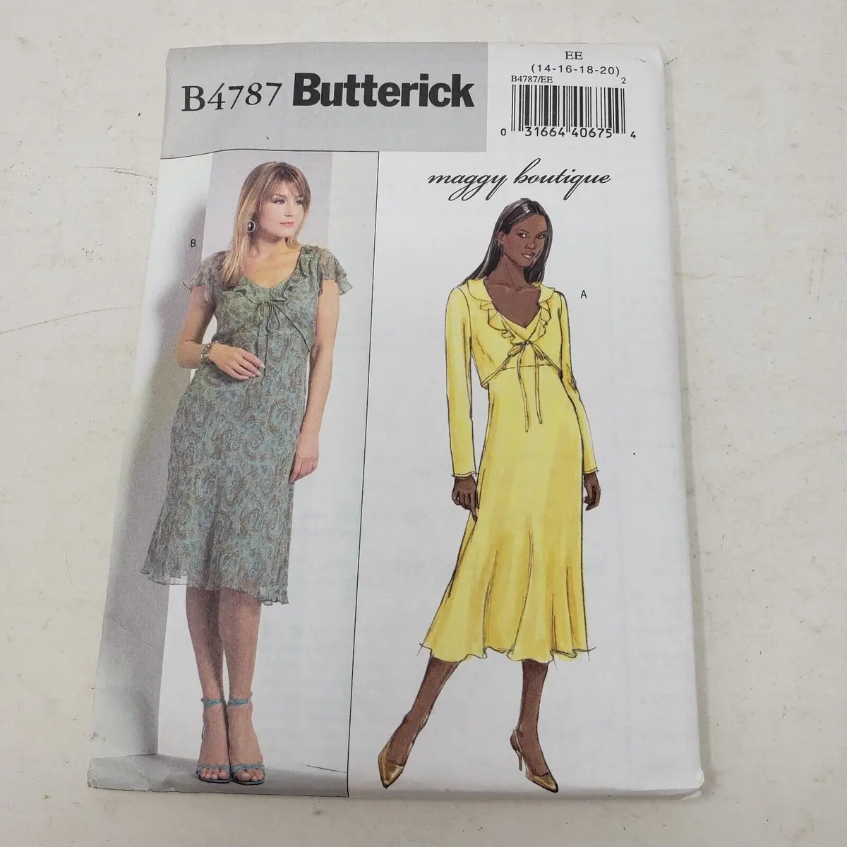 Vintage Butterick B4787 Sewing Pattern Maggy Boutique Dress Jacket 14-16-18-20 1