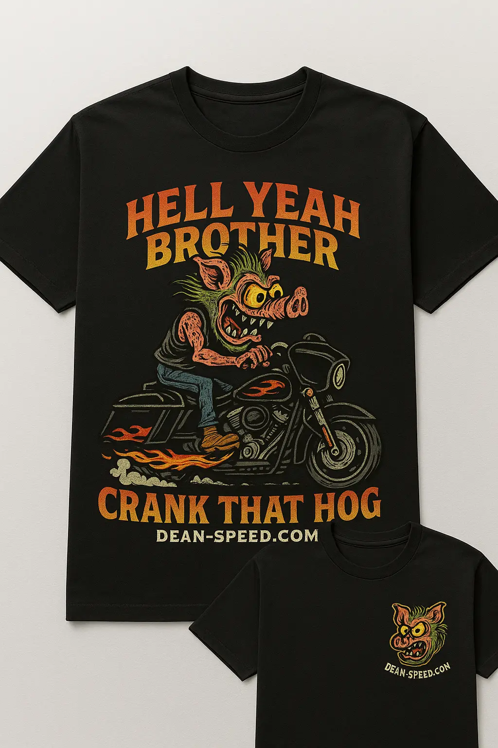 Crank That Hog- Men's T-Shirt - Black 1