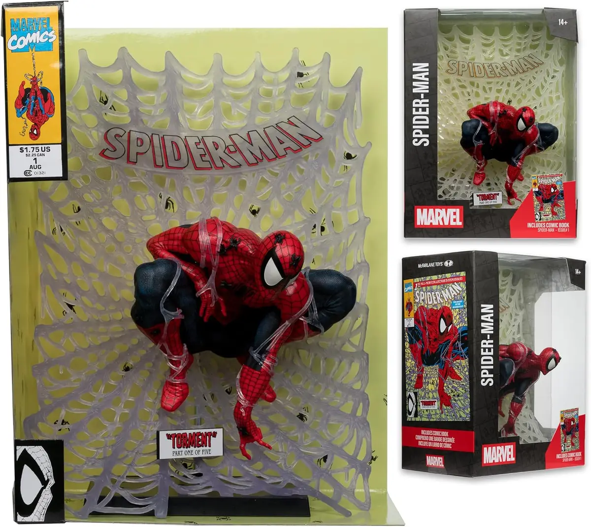 Mcfarlane Marvel Collection - Spider-Man #1 (1990) Spider-Man 1:6Th Scale Posed Figure W/Scene 14832 1