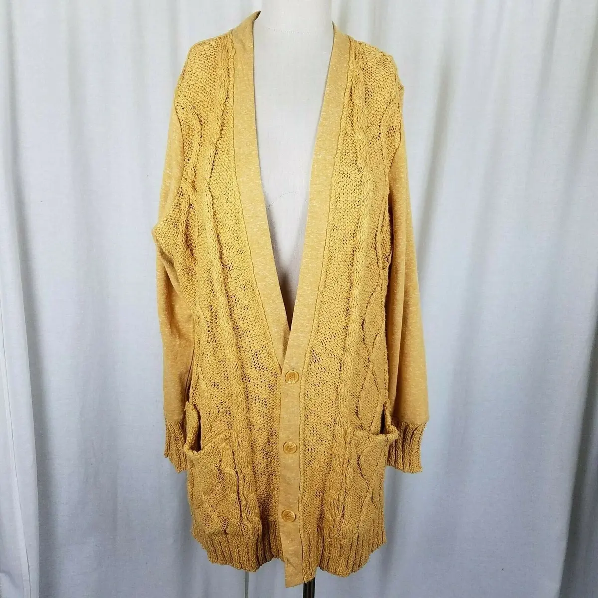 Evy's Tree The Chloe Curry Knit Long Sweater Cardigan Coat Womens 2X Coatigan 1
