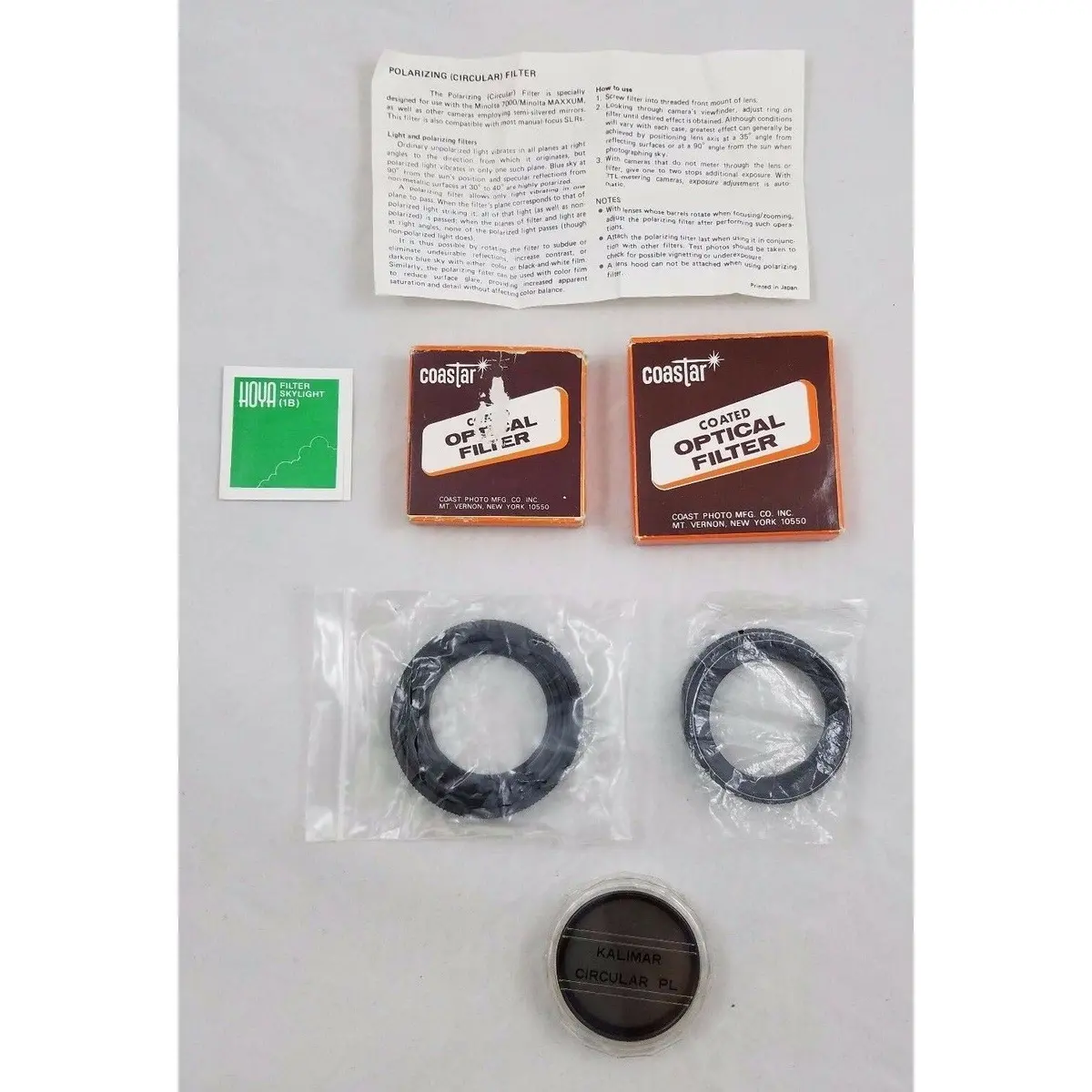 Vintage Lot Coastar Coated Optical Filters Kalimar Circular Marumi Holders 55 Mm 1