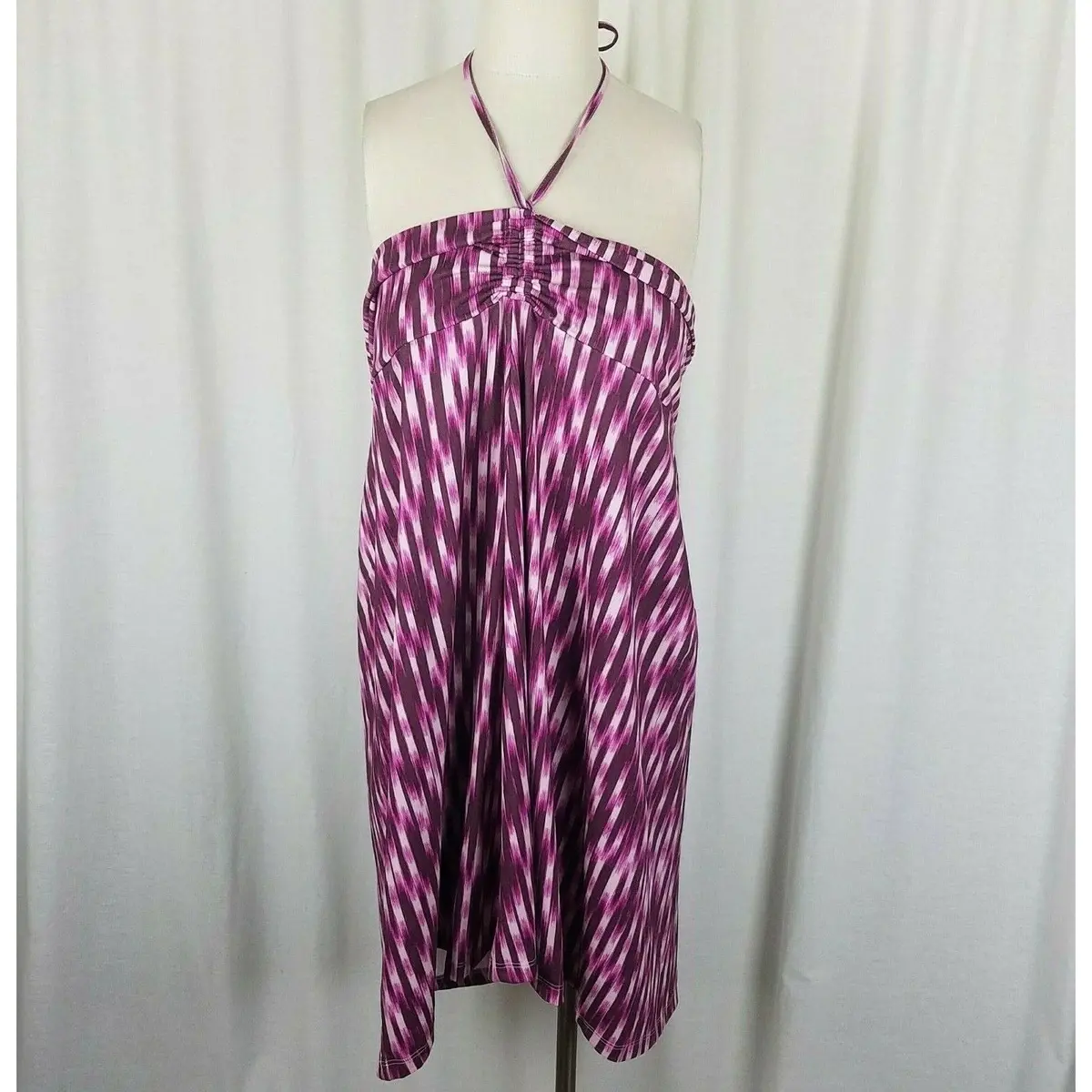 Eddie Bauer Aster Purple Freedry Convertible Halter Dress Womens 2Xl Stretch 1
