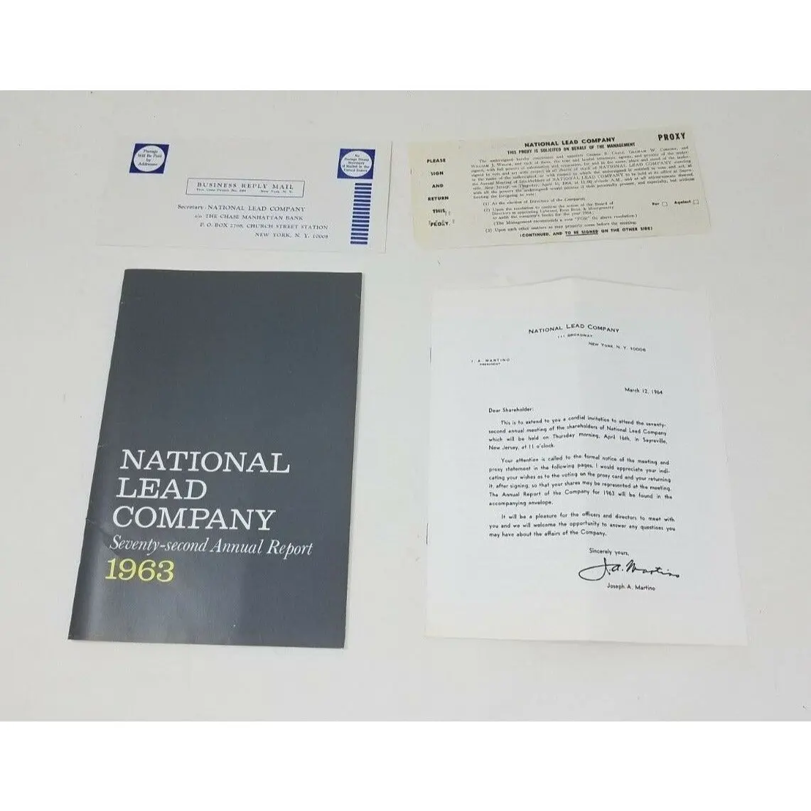 1963 National Lead Company Annual Report Shareholders Year End Financials Smelt 1