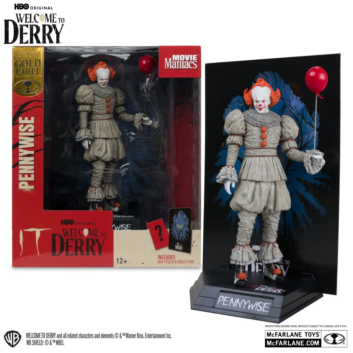 Mcfarlane - Movie Maniacs - It: Welcome To Derry - Pennywise Posed Figure (14136) Low Stock 1
