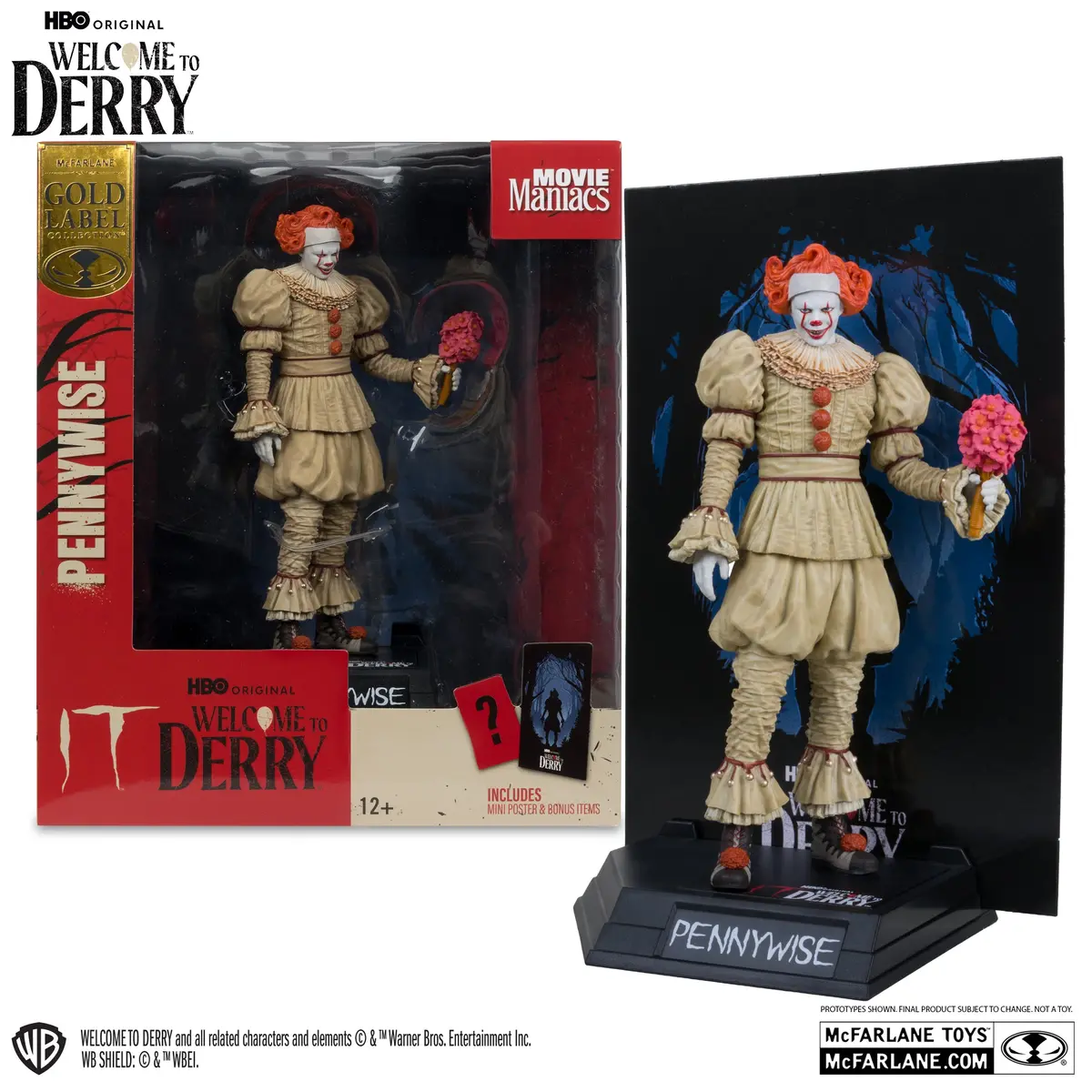 Mcfarlane - Movie Maniacs - It: Welcome To Derry - Bob Gray As Pennywise Posed Figure (14137) Low Stock 1