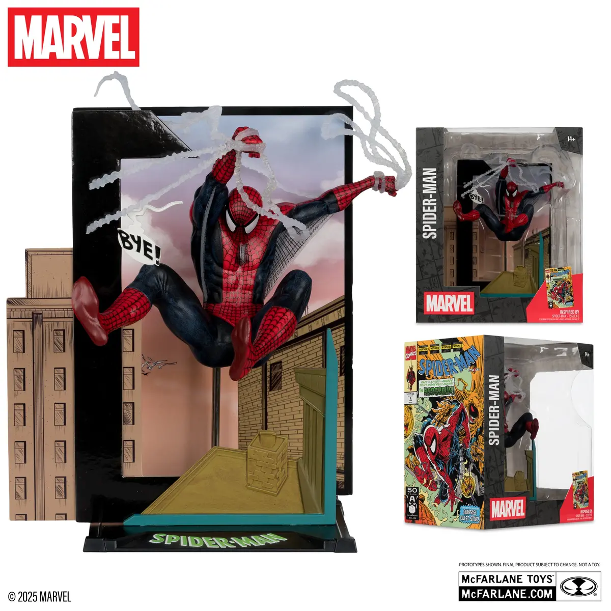 Mcfarlane Marvel Collection: Spider-Man #6 - Spiderman 1:10Th Scale Collectible Figure W/Scene 14826 Low Stock 1
