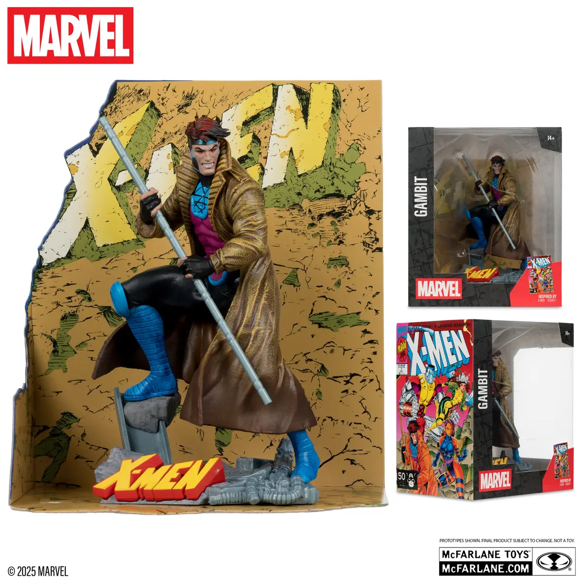 Mcfarlane Marvel Collection: X-Men Issue #1 - Gambit 1:10Th Scale Collectible Figure W/Scene (14837) Low Stock 1