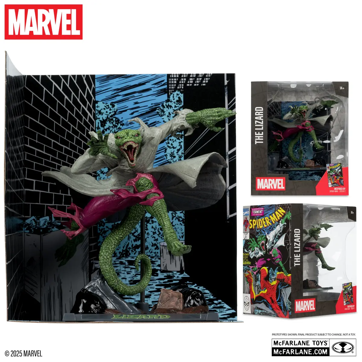 Mcfarlane: Marvel Collection - Spider-Man #2 - The Lizard 1:10Th Scale Posed Figure W/Backdrop 14841 Low Stock 1