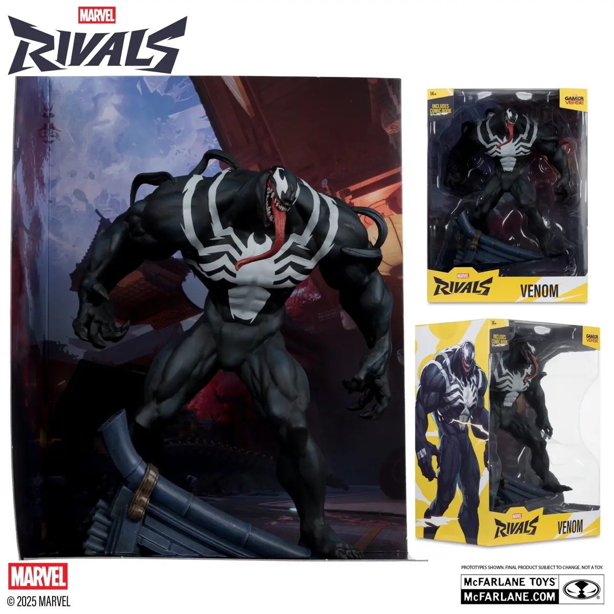Mcfarlane: Marvel Rivals (Game) - Venom 1:6Th Scale Collectible Posed Figure W/Scene & Comic (14852) Low Stock 1