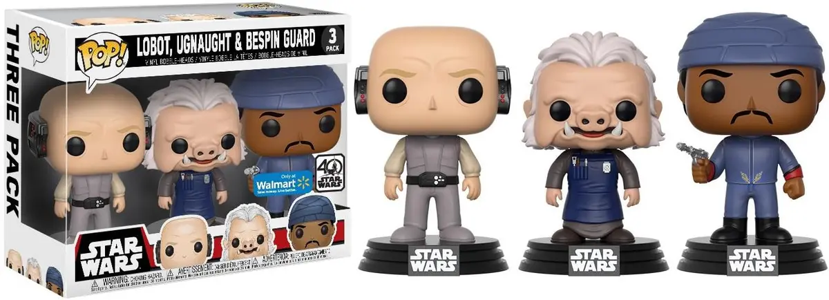 Funko Pop! Star Wars (40Th Anniversary) Lobot, Ugnaught & Bespin Guard Vinyl Figures 3-Pack (14957) Last One! 1
