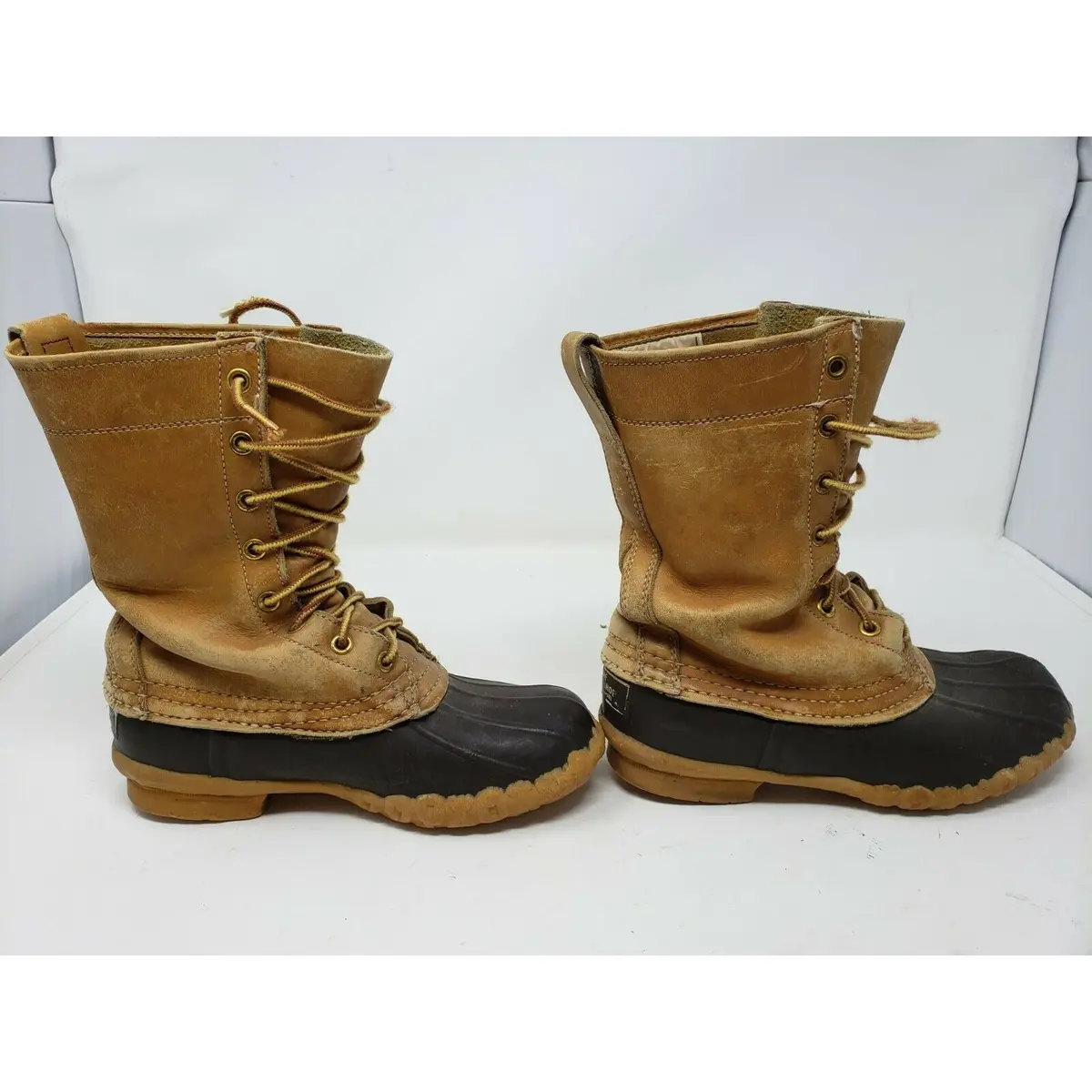 Vintage Ll Bean Boots Duck Hunting Youth Kids 3 Leather Early 1950S Script Label 2
