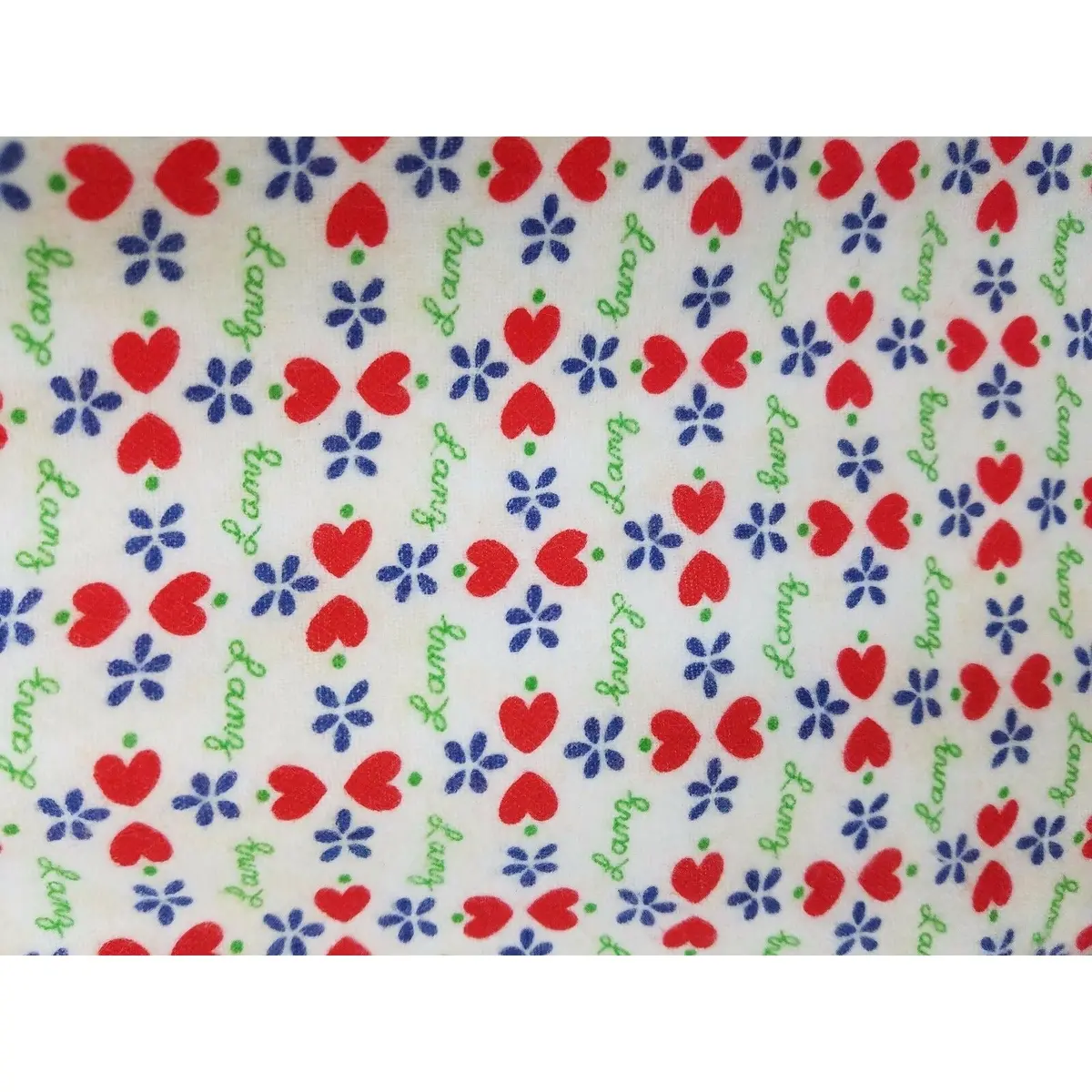 Vintage Lanz Of Salzburg Hearts Tyrolean Print Flannel Baby Crib Lap Blanket 1