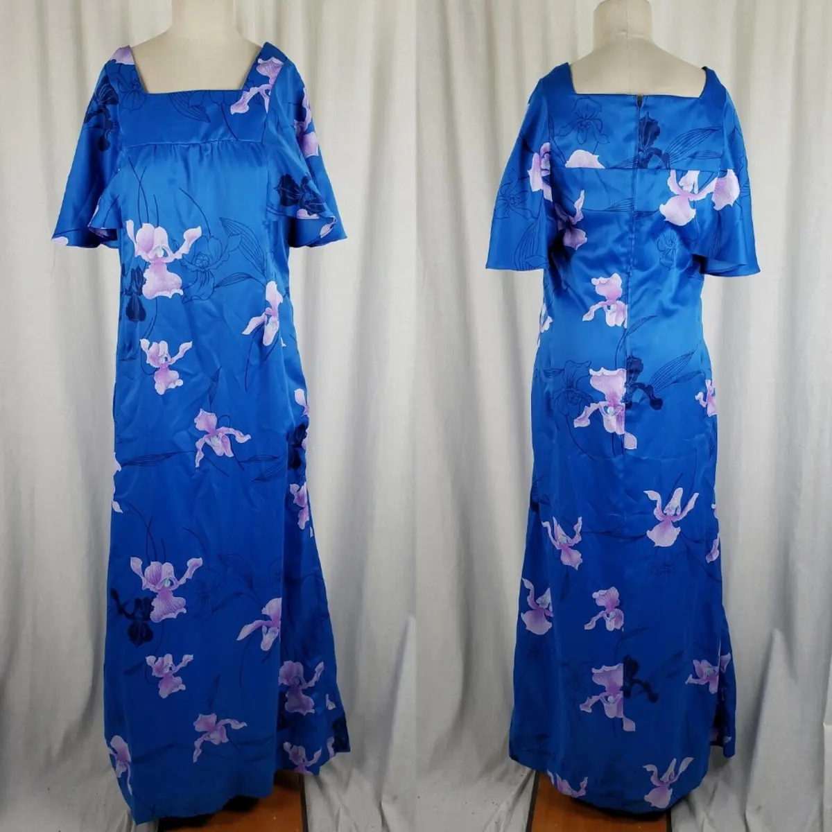 Paradise Isle Long Maxi Hawaiian Muumuu Sun Dress Womens L Vintage 70S 1
