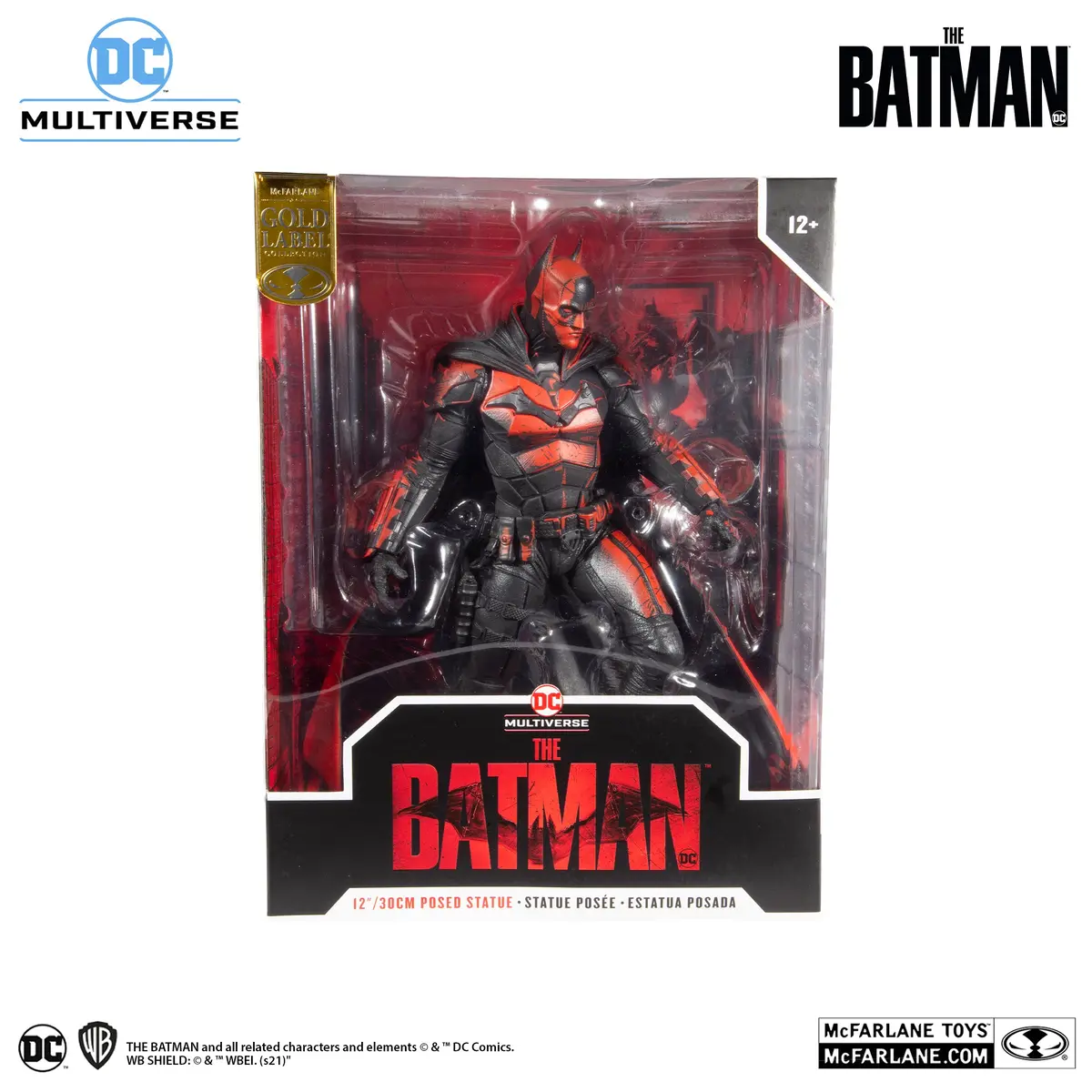 Mcfarlane: Dc Multiverse - The Batman 2022 Batman (Gold Label) 12-Inch Exclusive Action Figure 15070 Low Stock 1