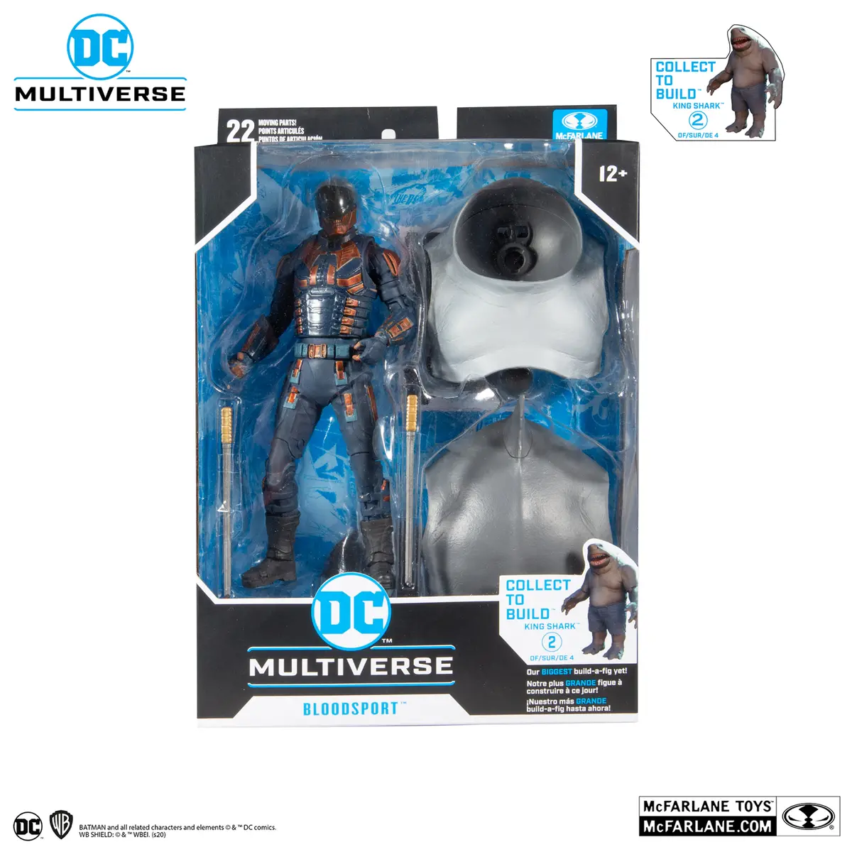Mcfarlane: Dc Multiverse - King Shark Baf - Suicide Squad (Movie) - Bloodsport Action Figure (15432) Low Stock 1