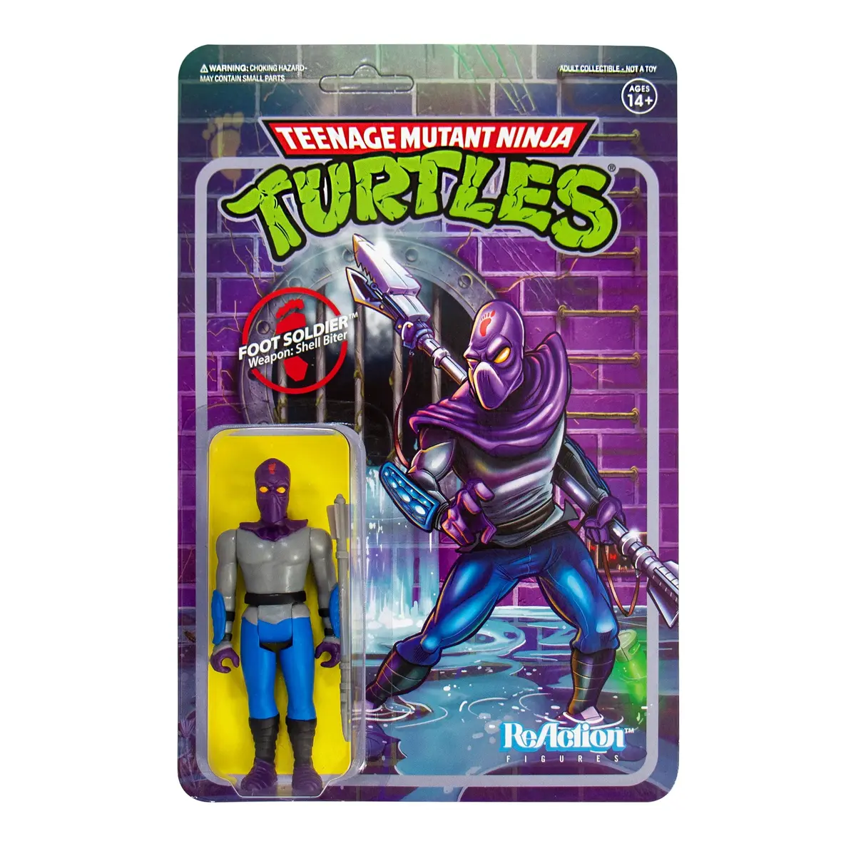 Super7 Reaction Figures - Teenage Mutant Ninja Turtles - Foot Soldier (Shell Biter Weapon) Action Figure (80226) Low Stock 1