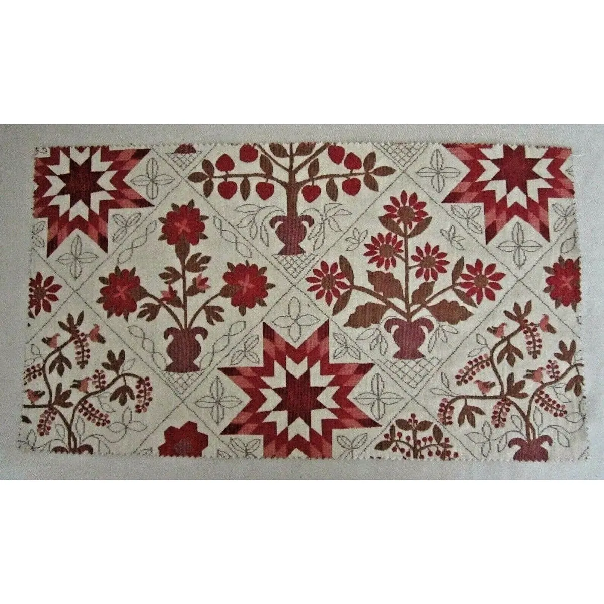 Quaker Downhome Berry Fabric Sample Tapestry Folk Art Country Primitive Crafts 1
