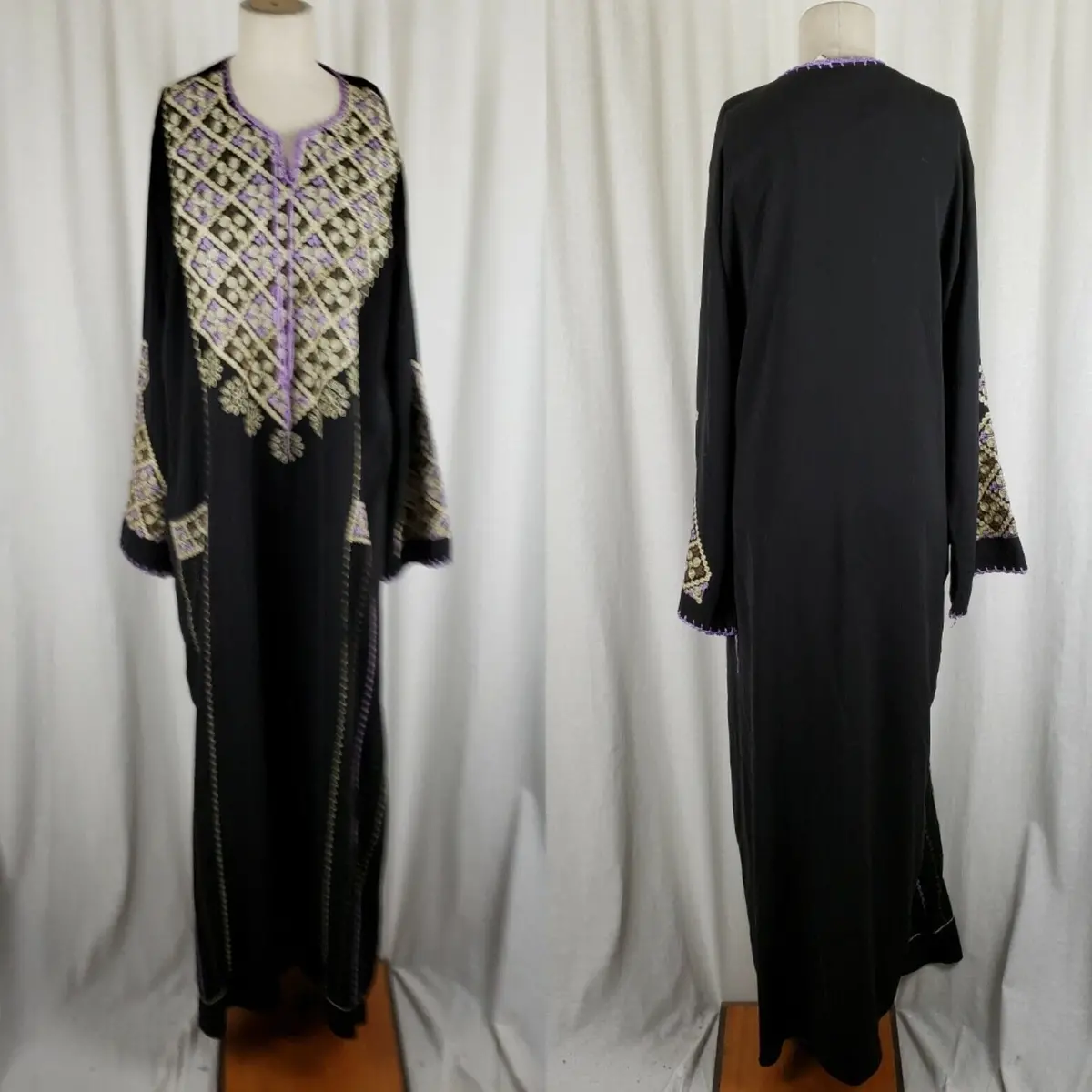 Dashiki Caftan Kaftan Embroidered Maxi Dress Ethnic Hippie Traditional Womens 3 1