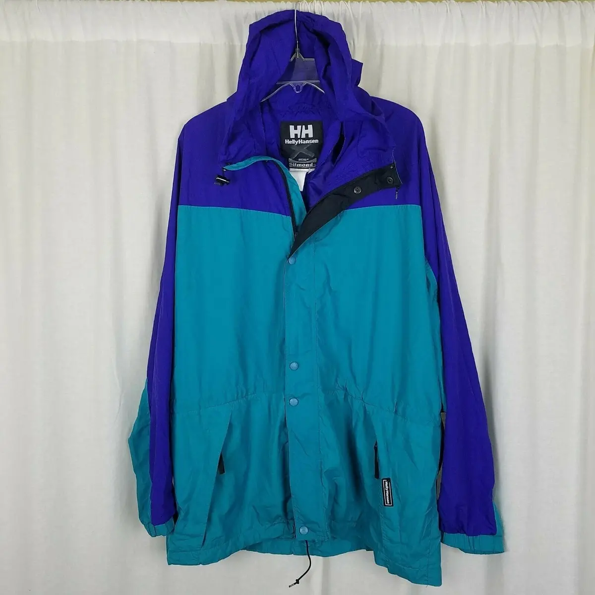 Vintage Helly Hansen Silmond Packable Jacket Rain Coat Windbreaker Green Mens Xl 1