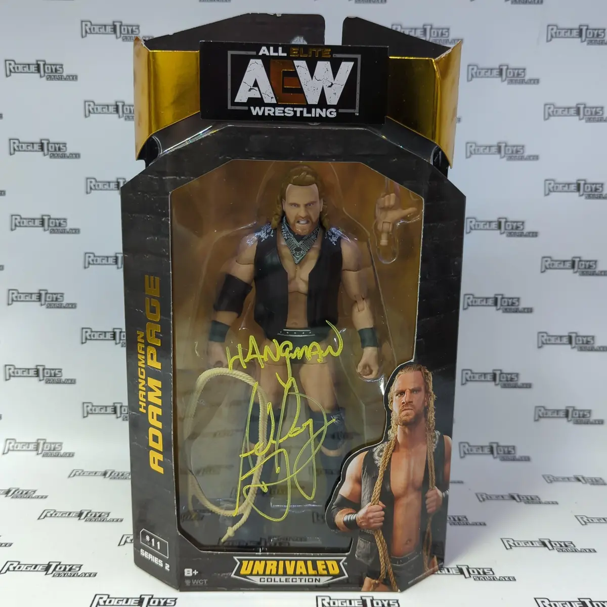 Jazwares Aew Unrivaled Collection Series 2 Signed Hangman Adam Page 1